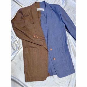 Claude Montana VTG Two Tone Linen Blazer